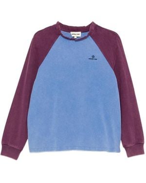 ShuShu/Tong Raglan-Sleeve Logo-Embroidered Jumper - Blue