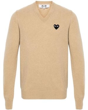 COMME DES GARÇONS PLAY Jumper Emblem Knit - Natural