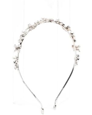 Self-Portrait Bow-Detail Crystal-Embellished Headband - Metallic
