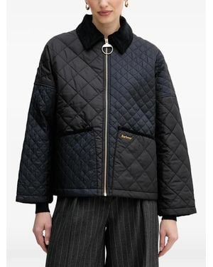 Barbour Danby Quilted Corduroy Collar Jacket - Black