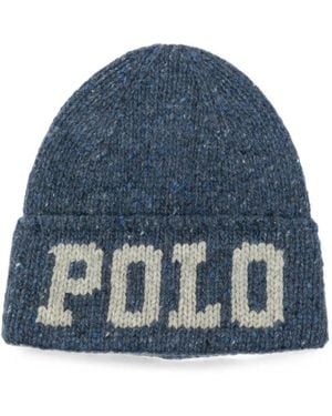 Polo Ralph Lauren Bonnet En Maille Intarsia À Revers - Blue