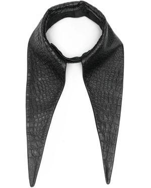 MITILIANE COUTURE Pointed Leather Tie - Black