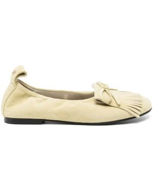 OPEN YY Bun Suede Flats - Natural