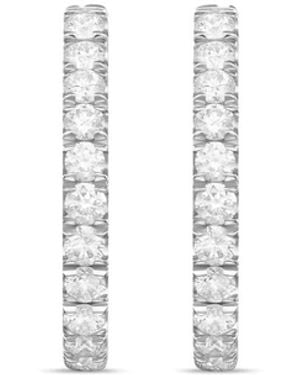 Melissa Kaye Medium Clara Diamond Hoop Earrings - White