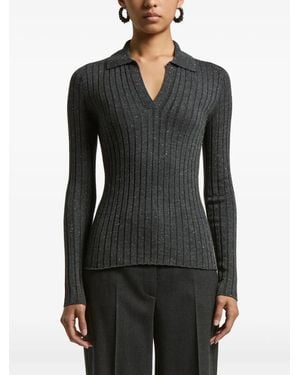 Peserico Jersey con cuello de polo - Negro