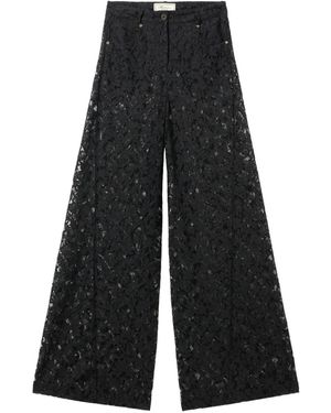 Blumarine Pantaloni Con Ricamo - Nero