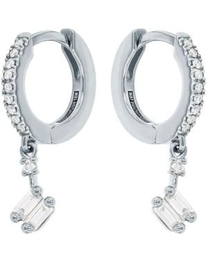 Suzanne Kalan ダイヤモンド フープピアス 18kホワイトゴールド