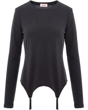 Murmur Garter Straps Top - Black