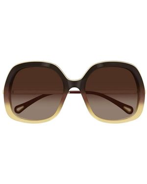 Chloé Oval-Frame Sunglasses - Brown