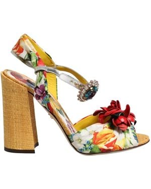 Dolce & Gabbana Keira Heeled Sandals - Metallic