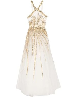 Saiid Kobeisy Bead-Embellished Tulle Dress - White