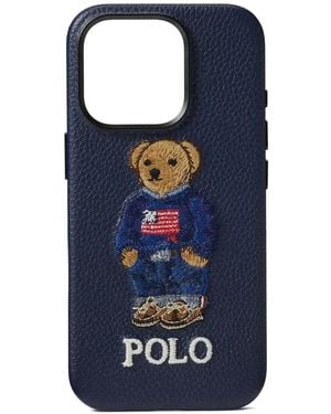 Polo Ralph Lauren Embroidered Leather Iphone Case - Blue