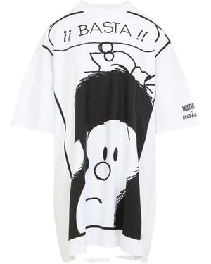 Moschino Mafalda-Print T-Shirt Mini Dress - White
