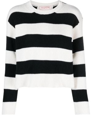 Valentino Garavani Maglione A Righe - Nero