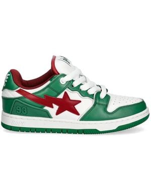 A Bathing Ape Sneakers Con Decorazione A Stella - Verde