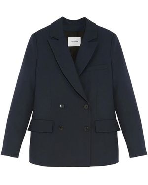 Yves Salomon Double-Breasted Blazer - Blue