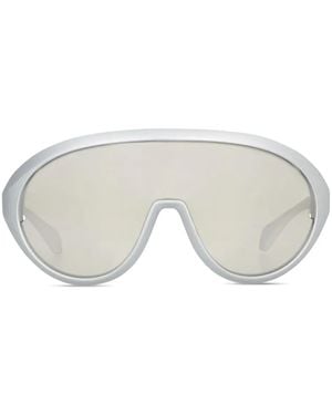 Moncler Contrast Oval-Frame Sunglasses - White