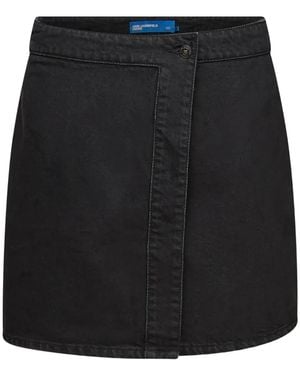 KARL LAGERFELD Wrap Denim Skirt - Black