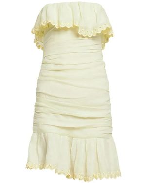 Isabel Marant Strapless Ruffled Mini Dress - Yellow