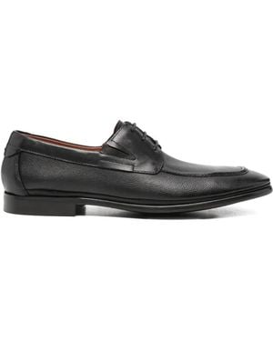 SERGIO MORETTI FIRENZE Pebbled Leather Lace-Up Oxford Shoes - Black