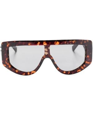 Gucci Oval-Frame Sunglasses - Brown
