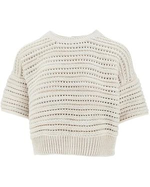 Emporio Armani Top de punto calado - Blanco