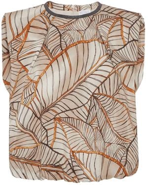 Brunello Cucinelli Papyrus-Print Blouse - Natural
