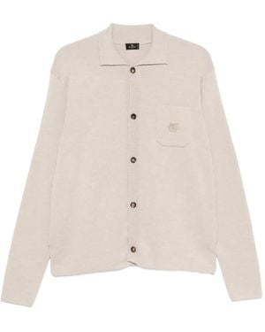 Etro Logo-Embroidered Button-Up Cardigan - White