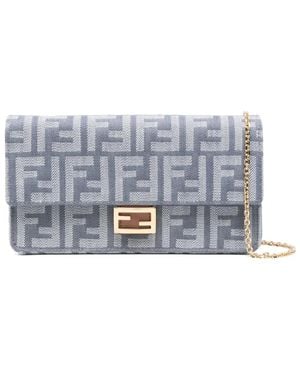 Fendi Canvas-Mini-Tasche mit FF - Grau