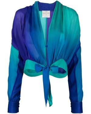 forte_forte Ombré-Effect Silk Blouse - Blue