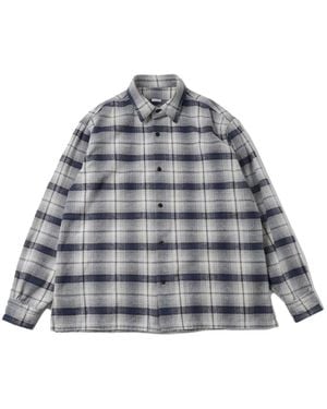A.PRESSE Camicia A Quadri A Maniche Lunghe - Grigio