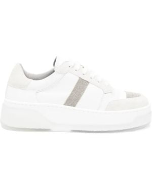 Fabiana Filippi Glitter-Detail Low-Top Trainers - White