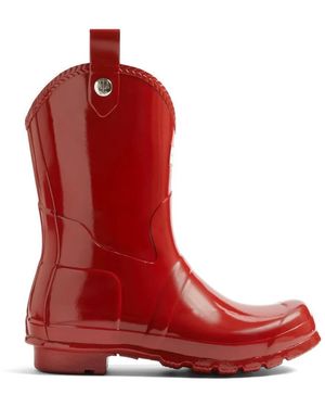 HUNTER Bottes D'Inspiration Western À Détail De Logo - Rouge