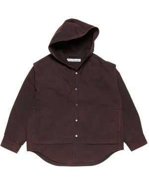 Acne Studios Hooded Organic Cotton Jacket - Brown