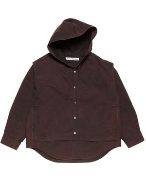 Acne Studios Hooded Organic Cotton Jacket - Brown