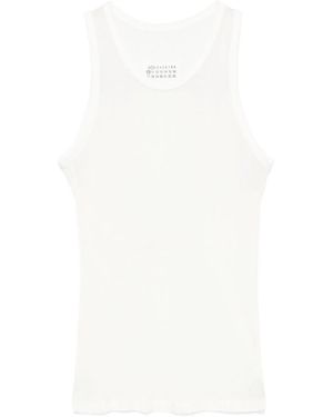 Maison Margiela Top Aus Seide - Weiß