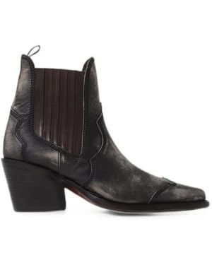 Magliano X Dsquared2 Distressed Leather Ankle Boots - Black