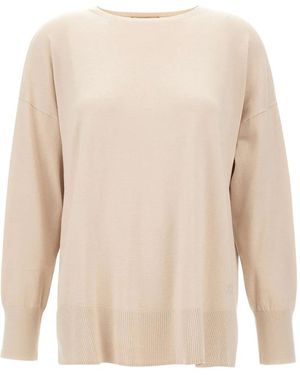 Elena Miro Pullover Mit Rundem Ausschnitt - Weiß