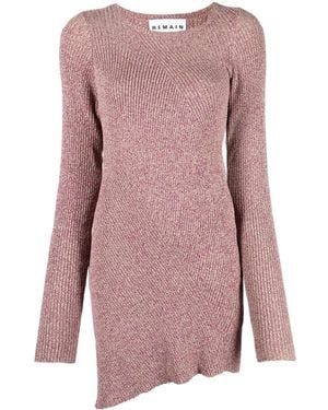 Remain Mélange-Knit Asymmetrical Sweater - Pink