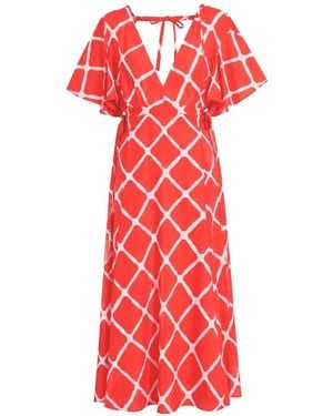 Victoria Beckham Cutout Printed Maxi Dress - Red