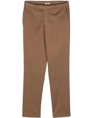 Boglioli Pressed-Crease Straight-Leg Pants - Brown
