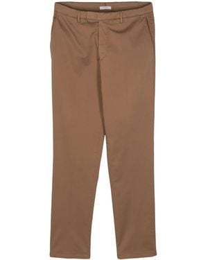 Boglioli Pressed-Crease Straight-Leg Trousers - Brown