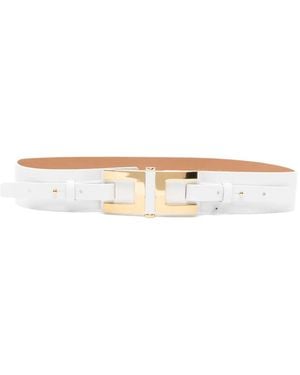 Elisabetta Franchi Logo Belt - White
