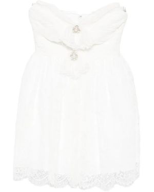 Self-Portrait Strapless Mini Dress - White