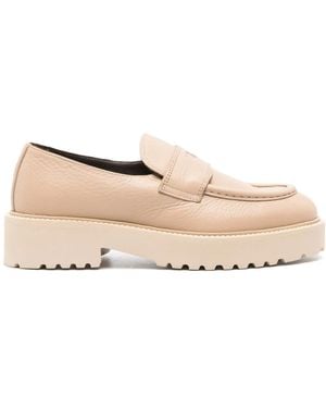 Doucal's Leather Penny Loafers - Natural
