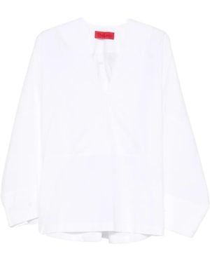 Thelatest Dana V-Neck Blouse - White