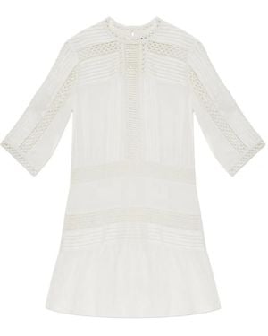 Isabel Marant Paigee Crochet-Knit Panelled Mini Dress - White