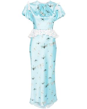 Parlor Midikleid Mit Rüschen - Blau