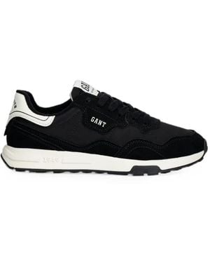 GANT Youtron Logo-Patch Lace-Up Trainers - Black