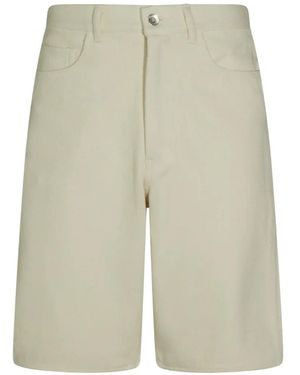 AURALEE Silk Denim Shorts - White
